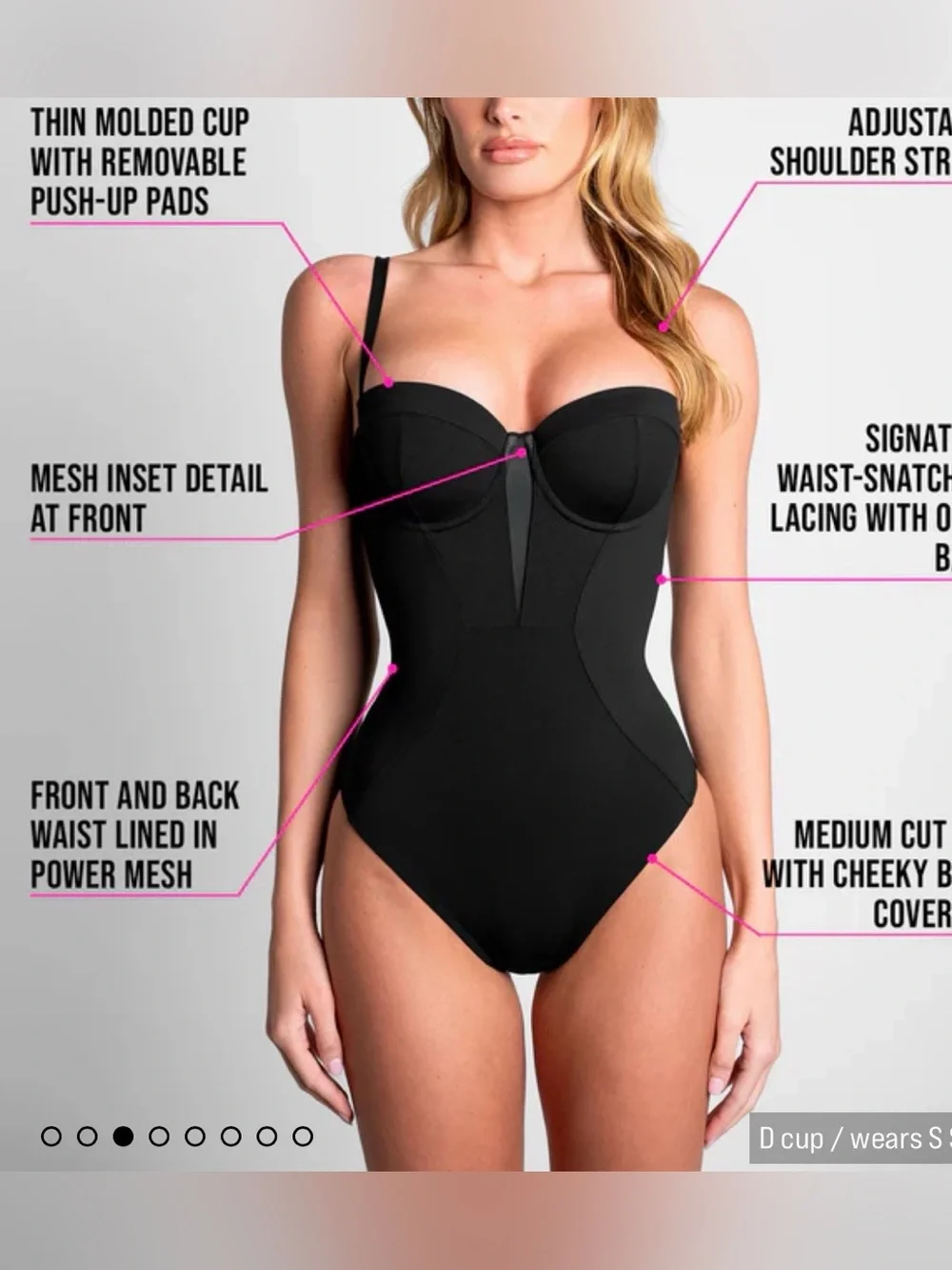 Ta3 Bombshell Black Slimming Lace Up Corset One Piece Swimsuit
